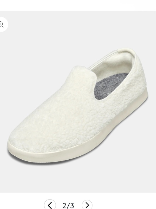 allbirds Men\'s Wool Lounger Fluffs Cream Fuzzy Slip-On Lounge Shoes Sz 9